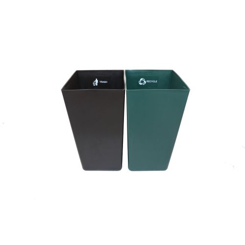 Juego de Cubos Removibles de Repuesto, Doble Compartimento, Verde y Marrón, 22.5 Cuartos